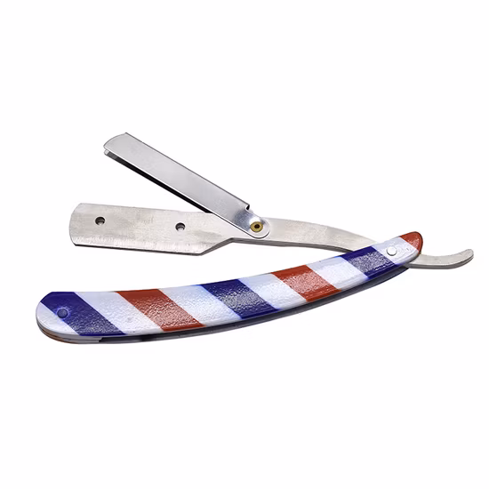 Herramientas de afeitado de barbero para hombres, maquinilla de afeitar y cuchillas, cuchillo de afeitar plegable negro antiguo, soporte para maquinilla de afeitar recta de acero inoxidable