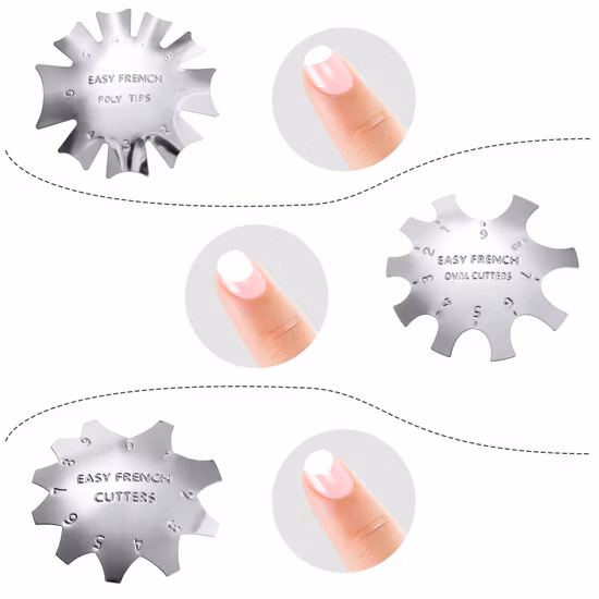 Herramienta de plantilla para cortar uñas, recortador con forma de sonrisa, formas de estilismo, herramientas de manicura para arte de uñas